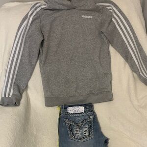 adidas Gray Hoodie and Blue Jeans MissMe jeans 28x30 set $90 Jeans $70 so cute